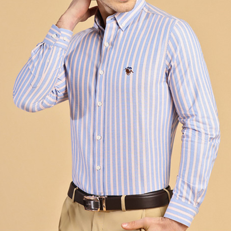 Oxford Cotton Casual Shirt Business - قمصان رجالية جديدة 100% قطن بأكمام