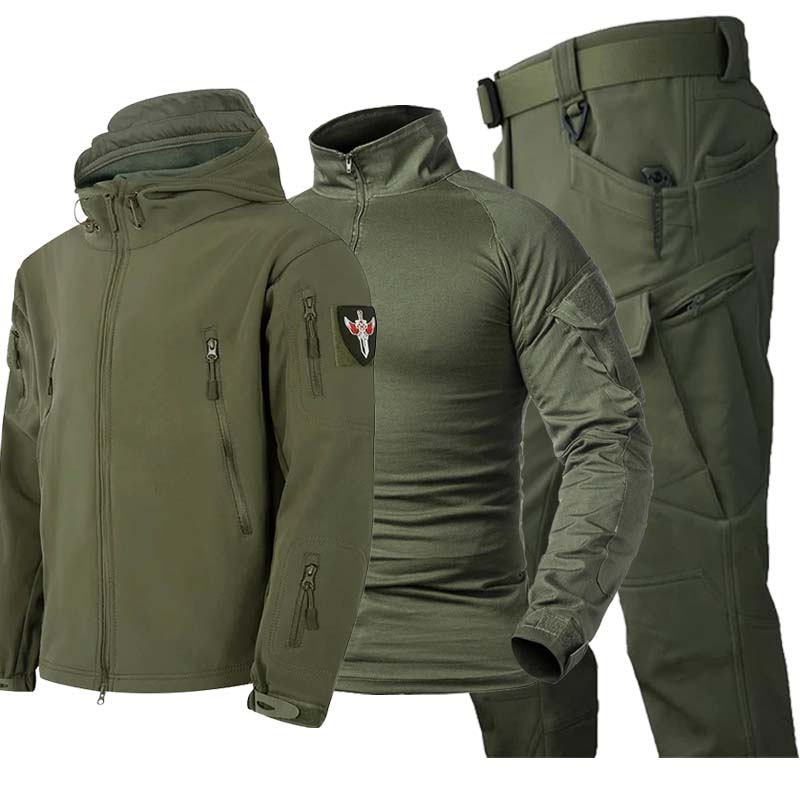 Tactical Military Shirt Cargo - طقم تكتيكي رجالي مكون من 3