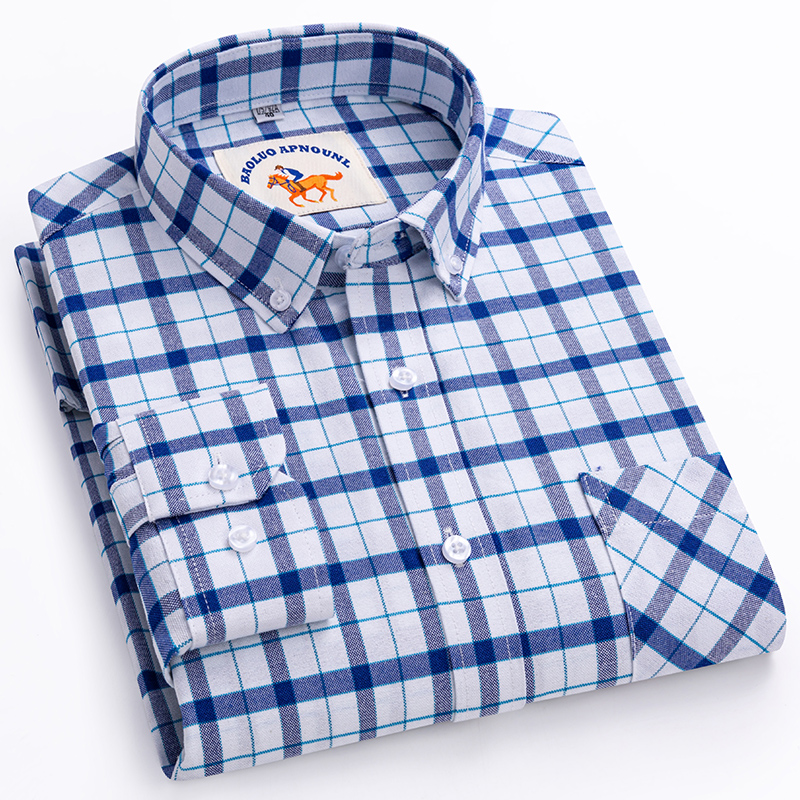 Oxford Cotton Casual Shirt Business - قميص جديد بمقاس كبير 5xl بأكمام