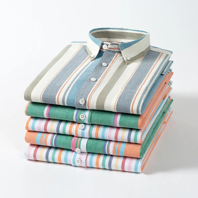 Oxford Cotton Casual Shirt Business - 2025 100% قمصان أكسفورد القطنية غير