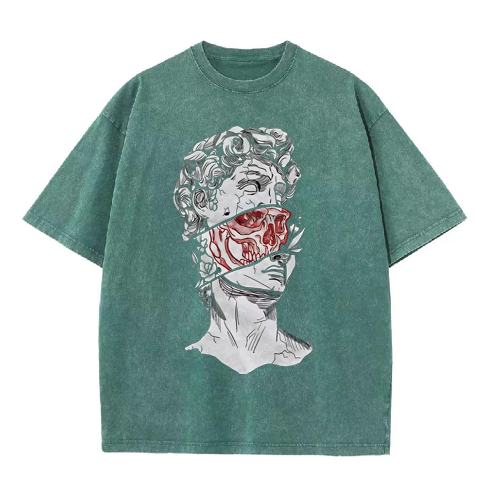 تي شيرت أسود مغسول بحمض بتصميم - مراجعة Acid Wash Vintage Graphic T Shirt وسعره