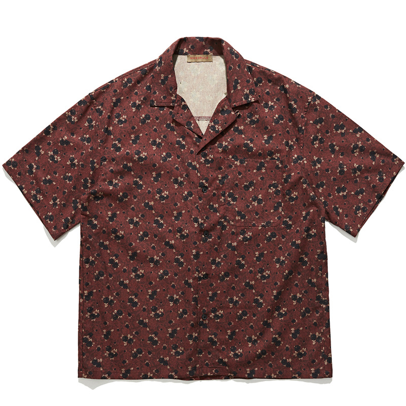 قميص ياباني ذو ياقة كوبية على  - مراجعة Vintage Hawaiian Floral Shirt وسعره