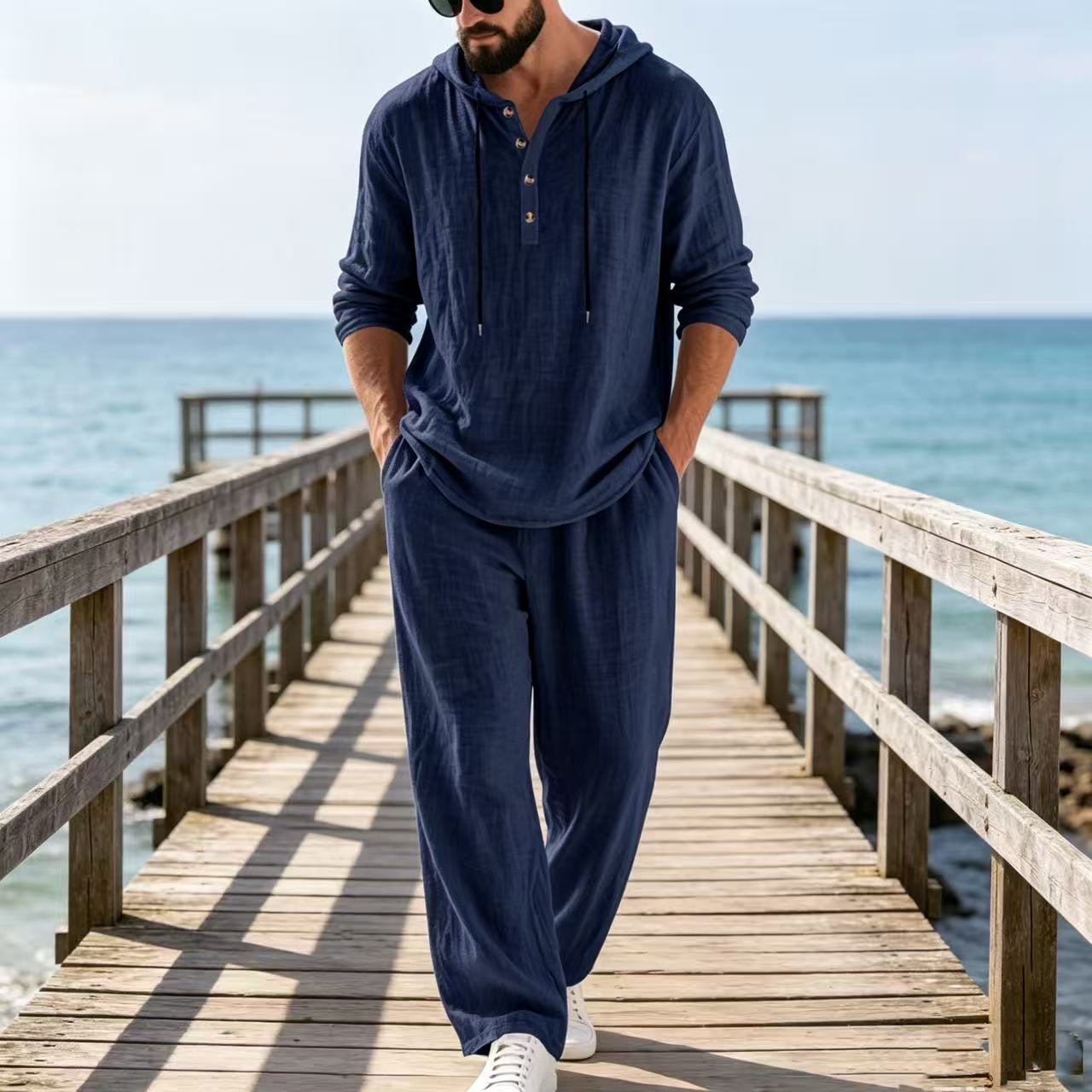 بدلة رجالية كاجوال من الكتان ل - مراجعة Mens Linen Shirt Long Sleeve وسعره