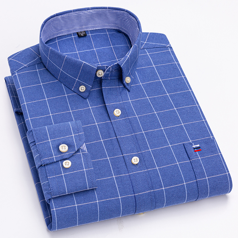 قمصان أكسفورد مخططة منقوشة للر - مراجعة Oxford Cotton Casual Shirt Business وسعره