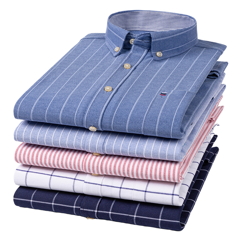 قمصان أكسفورد مخططة منقوشة للر - مراجعة Oxford Cotton Casual Shirt Business وسعره